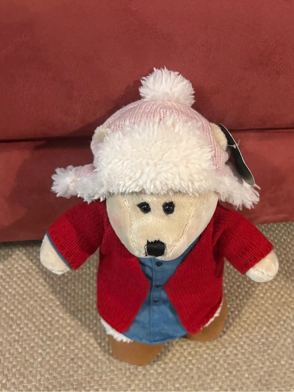 Starbucks 2016 Barista Girl Bear Plush  W/ Tag Red Sweater Pink Hat Boots